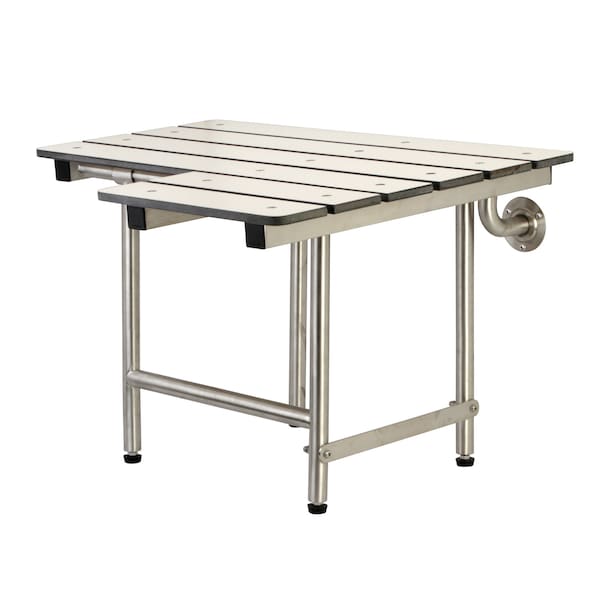 Adascape Wall Mount Shower Seat, 28" L, 304 Stainless Steel, Brushed Stainless Steel KBSS2821P - main